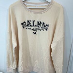 Salem Massachusetts Cream oversized graphic Sweatshirt -NEW